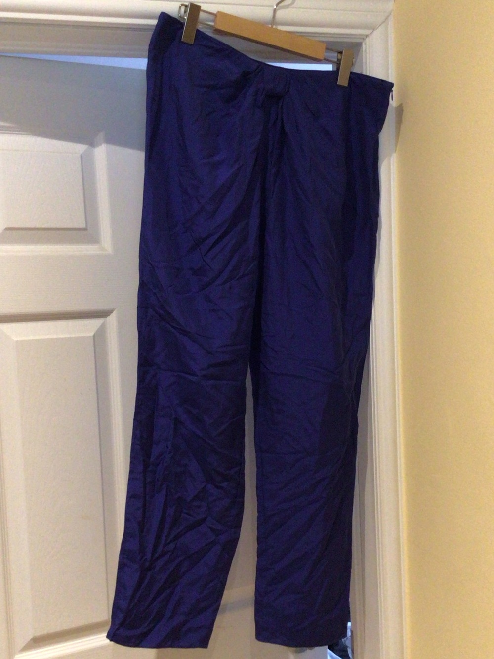 Emporio Armani Sleek Royal Blue Silk Trousers